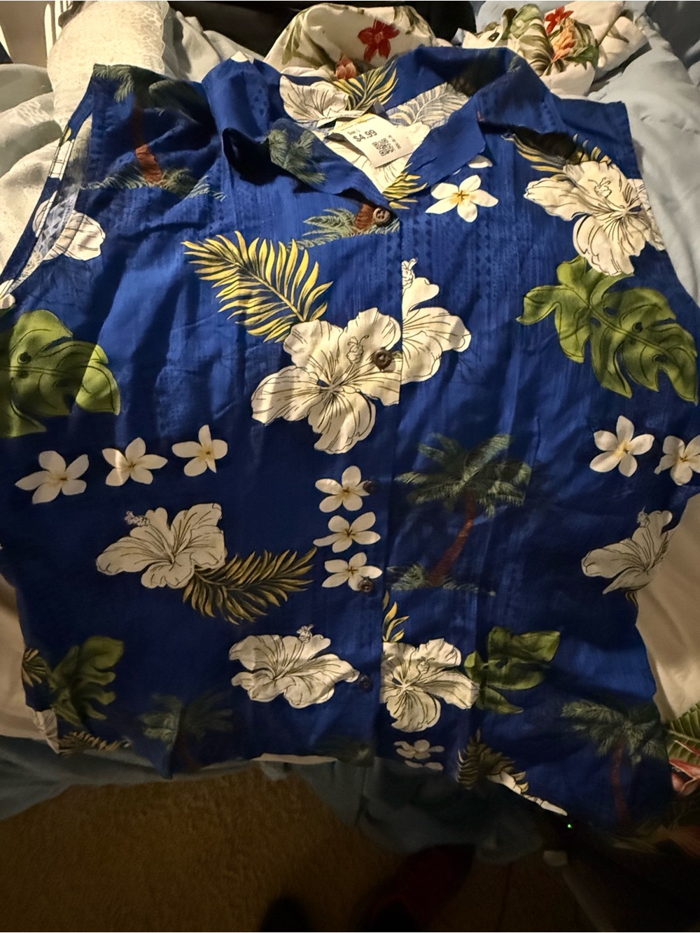 Women’s Blue Floral Button-Down Shirt